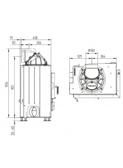Каминная топка Hoxter ECKA 70/40/38R Правосторонняя