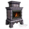 Изразцовый камин Кострома КимрПечь центральный двухъярусный Роспись Изразцовый камин Кострома КимрПечь центральный двухъярусный Роспись