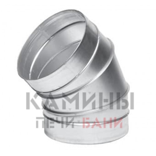 Отвод дымохода 45° нержавейка Отвод дымохода 45° нержавейка