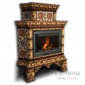 Изразцовый камин Кострома КимрПечь угловой двухъярусный Роспись
