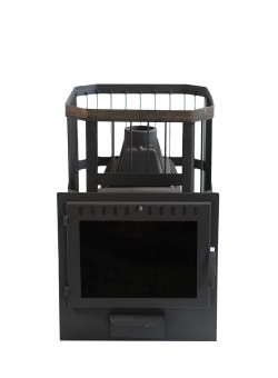 Печь банная чугунная СИБИРЬ-20 с панорамной дверцей (Сетка) 