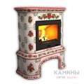 Изразцовый камин Прованс КимрПечь центральный с дровником Роспись Изразцовый камин Прованс КимрПечь центральный с дровником Роспись