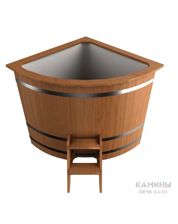 Угловая купель с пластиковой вставкой высота 1,2 м