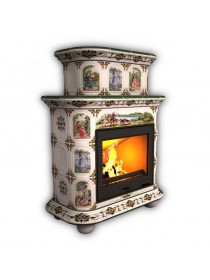 Изразцовый камин Прованс пристенный двухъярусный Художественный