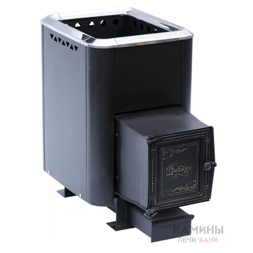 Чугунная банная печь Сибирь-218 конвекционная с универсальной топочной дверцей Чугунная банная печь Сибирь-218 конвекционная с универсальной топочной дверцей