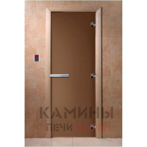 Стеклянная дверь для бани матовая бронза Doorwood 8 мм Стеклянная дверь для бани матовая бронза Doorwood 8 мм