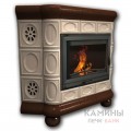 Изразцовый камин Медальон КимрПечь угловой однотонный В Изразцовый камин Медальон КимрПечь угловой однотонный В