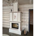 Каминная топка АСТОВ М 700 Б в изразцах из коллекции Усадьба.