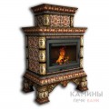 Изразцовый камин Кострома КимрПечь центральный двухъярусный Роспись Изразцовый камин Кострома КимрПечь центральный двухъярусный Роспись