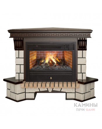 Электрокамин Stone Corner 26 AO с очагом Novara 26