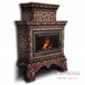 Изразцовый камин Кострома КимрПечь угловой двухъярусный Роспись