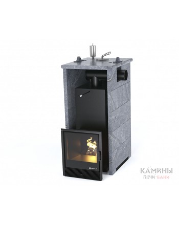 Печь ИзиСтим «СОЧИ» В ТРЕХСТОРОННЕМ КОЖУХЕ С БОКОВЫМ ПОДКЛЮЧЕНИЕМ