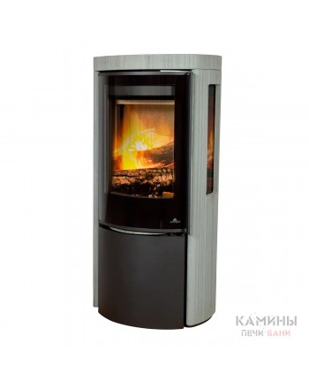 Печь-камин Jydepejsen Cozy Modern Grey Wood Sandstone Sideglass