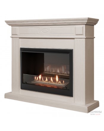 Каминокомплект: Биокамин Firelight BFP/P-2520, портал Bianco 25 шпон белёный дуб