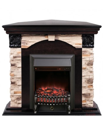 Электрокамин Dublin Rock Corner AO с Fobos Lux BL RC