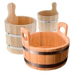 Деревянные шайки для бани или сауны