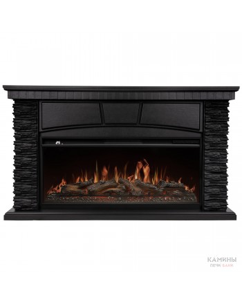 Каминокомплект: Очаг Royal Thermo Aurora RTFP/P-AR40LS, портал Porto 42/40/36 камень чер. шп. венге