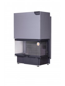 Каминная топка ДЕЛЬТА 1000 KB три стекла черный шамот