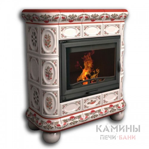 Изразцовый камин Медальон КимрПечь центральный Роспись Изразцовый камин Медальон КимрПечь центральный Роспись