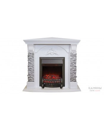 Электрокамин Athena Corner WT GR с Fobos Lux BL