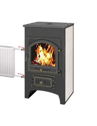 Печь-камин Везувий ПК-01(205) С ПЛИТОЙ И Т/О БЕЖЕВЫЙ 