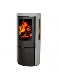 Печь-камин Jydepejsen Cozy Classic Grey Wood Sandstone Sideglass