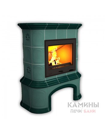 Изразцовый камин Прованс центральный однотонный В с дровником