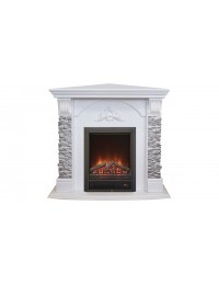 Электрокамин Athena Corner GR WT с очагом Eugene