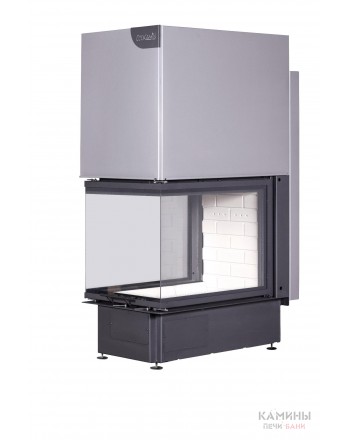 Каминная топка ДЕЛЬТА 700 P три стекла подовое горение принтинг