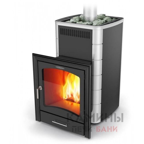 Дровяная печь для бани Термофор Калина Carbon, Inox Витра  Дровяная печь для бани Термофор Калина Carbon, Inox Витра