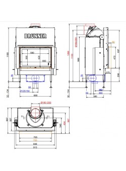 Топка-камин Brunner BKH 5.0 flat 42-66 ST