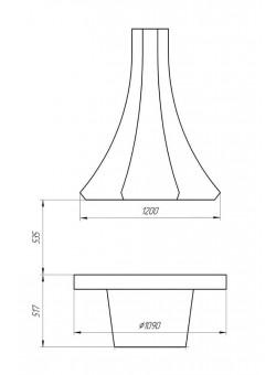 Островной камин LOFT - 13/1