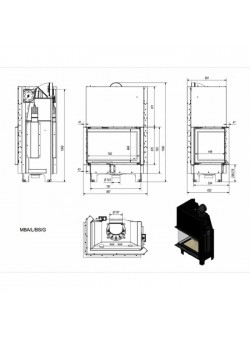 Каминная топка Kratki MBA/L/BS/G