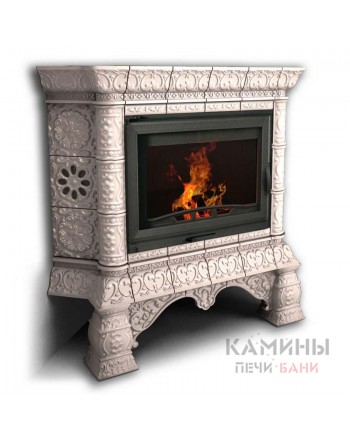 Изразцовый камин Кострома угловой однотонный А