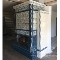 Изразцовый камин коллекции Птицы в синем цвете