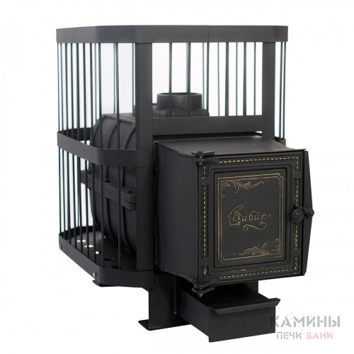 Чугунная банная печь Сибирь-18 с универсальной топочной дверцей