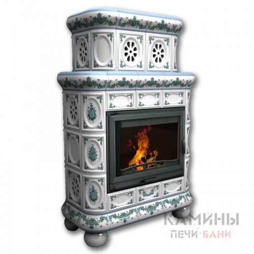 Изразцовый камин Медальон КимрПечь центральный двухъярусный Художественный