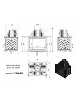 Каминная топка Kratki ZUZIA/700