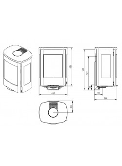 Печь-камин Jydepejsen Senza Wall Sideglass