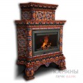 Изразцовый камин Кострома КимрПечь угловой двухъярусный Роспись