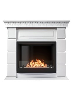 Каминокомплект: Биокамин Firelight BFP/P-2520, портал Elegante 25 белый
