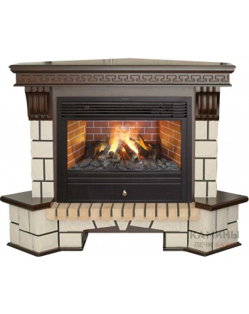 Электрокамин RealFlame Stone New Corner (угловой) 26 AO с Novara 26 3D