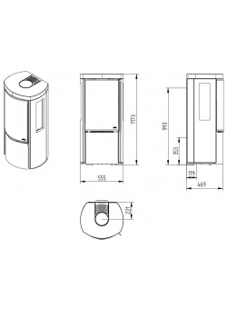 Печь-камин Jydepejsen Cozy Modern Moca Cream Sandstone Sideglass