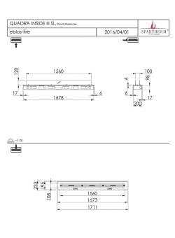 Биокамин Spartherm Quadra Inside III SL (нержавеющая сталь)