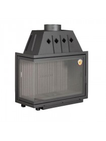 Каминная топка Экокамин Альфа 1000 LB два стекла левая черный шамот