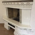 Камин с облицовкой из коллекции Сувенир в глазури Белый Антик