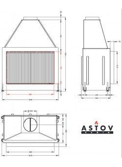 Открытая Каминная топка АСТОВ ОПС 900
