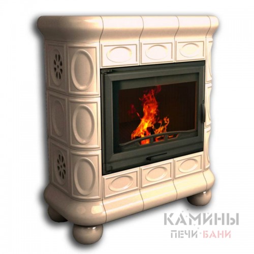 Изразцовый камин Медальон КимрПечь центральный однотонный А