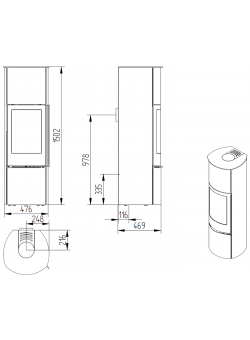 Печь-камин Jydepejsen Cozy Modern High