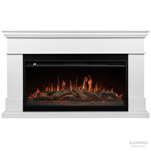 Каминокомплект: Очаг Royal Thermo Aurora RTFP/P-AR40LS, портал California 42/40/36, белый Каминокомплект: Очаг Royal Thermo Aurora RTFP/P-AR40LS, портал California 42/40/36, белый